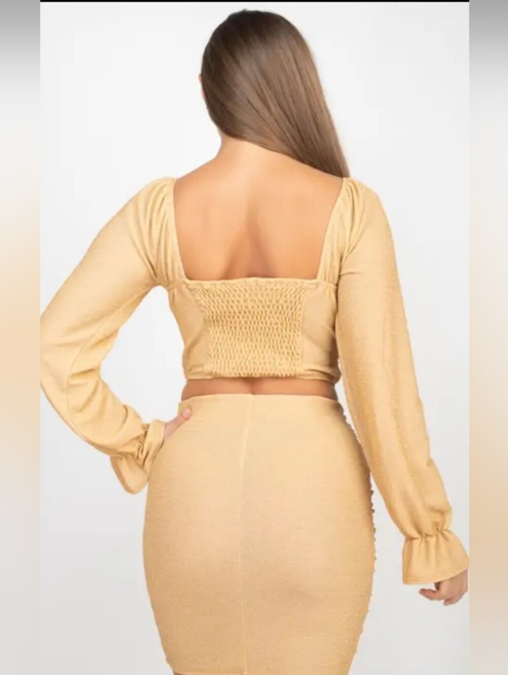 Rose Gold Pencil Skirt Set- Women - Picture 5 of 6